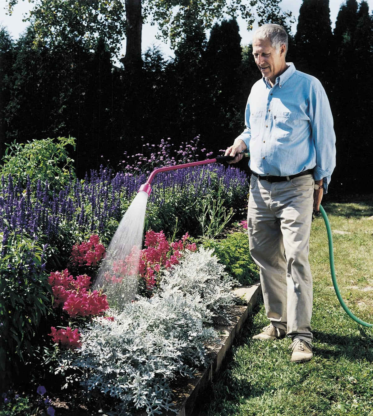 Sunrise Soft Rain Watering Spray Wand – 16” Long, Green – Gentle Full-Flow Spray with Shut-Off Valve & 8” Foam Grip – Lightweight & Durable for Gardens, Hanging Baskets & Planters