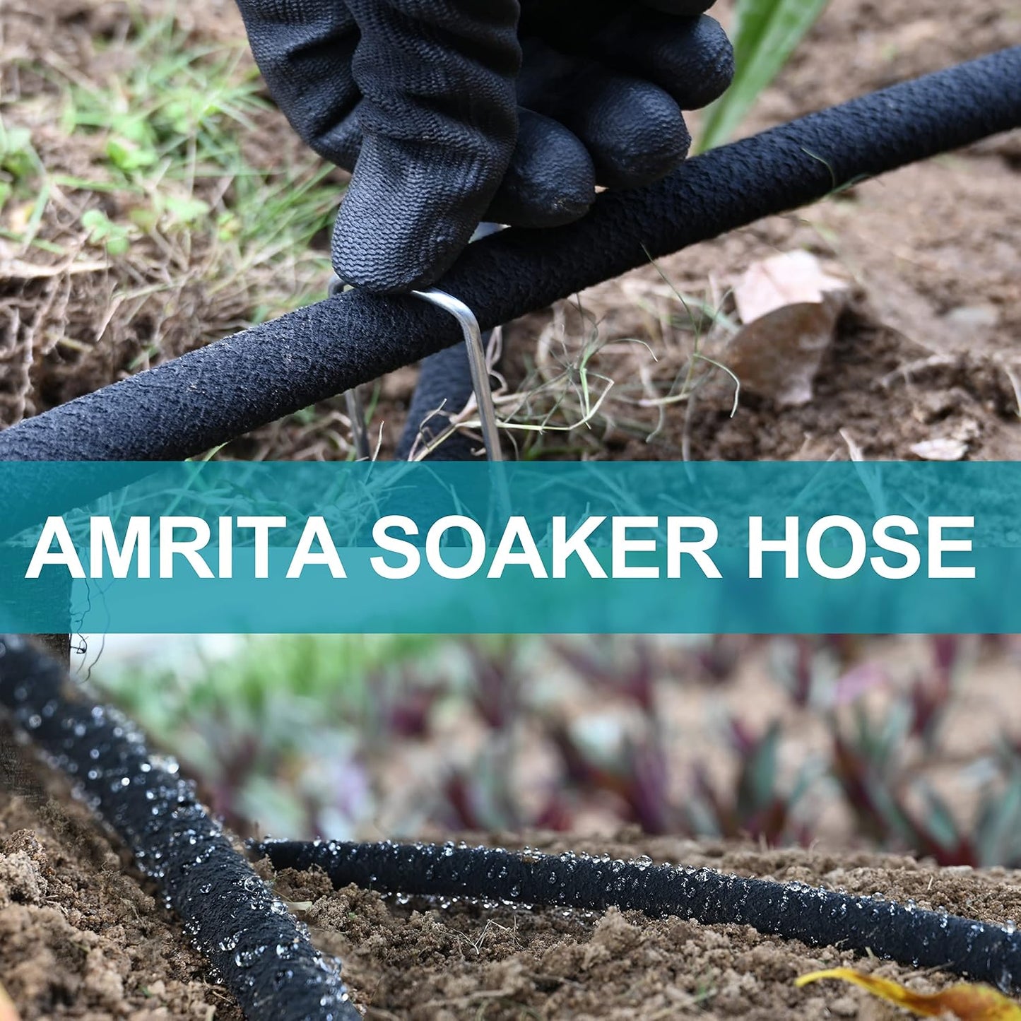 1/2"Soaker Hose KIT, 10ft 3Pack Garden Drip Hoses Brass Couplings