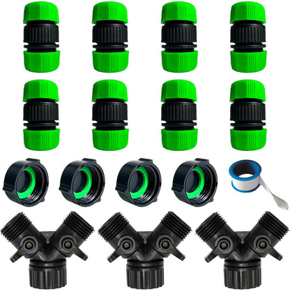 1/2"Soaker Hose KIT, 10ft 3Pack Garden Drip Hoses Brass Couplings