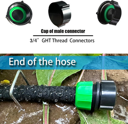 1/2"Soaker Hose KIT, 10ft 3Pack Garden Drip Hoses Brass Couplings