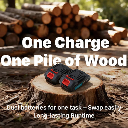 Electric Pole Saws for Tree Trimming, 6 Inch Mini Chainsaw Cordless 2-in-1 Pole Saw Battery Powered Tree Trimmer, Hand Held Chainsaw Long Bar Tree Branch Cutter, Wood Cutting Tools with 2 Batteries