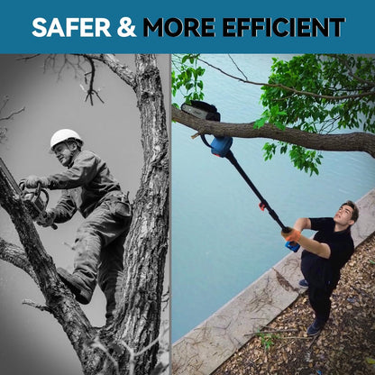 Electric Pole Saws for Tree Trimming, 6 Inch Mini Chainsaw Cordless 2-in-1 Pole Saw Battery Powered Tree Trimmer, Hand Held Chainsaw Long Bar Tree Branch Cutter, Wood Cutting Tools with 2 Batteries