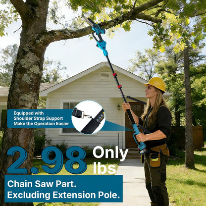 Electric Pole Saws for Tree Trimming, 6 Inch Mini Chainsaw Cordless 2-in-1 Pole Saw Battery Powered Tree Trimmer, Hand Held Chainsaw Long Bar Tree Branch Cutter, Wood Cutting Tools with 2 Batteries