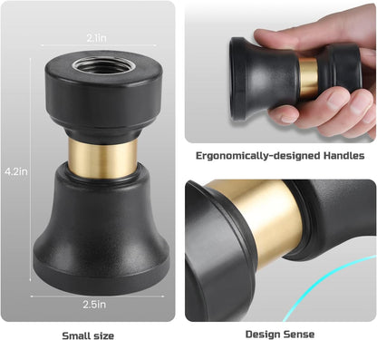 Hose Nozzle, 2 Pack Heavy Duty Brass Fireman Style High Power Leak Proof Adjustable Garden Water Sprayer, Suitable for Car Wash, Patio Cleaning, Watering Lawn and Garden, Shower Pets (Black)