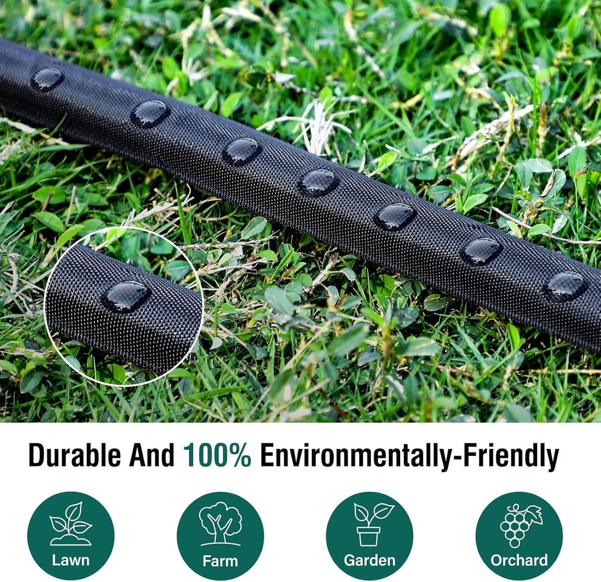 Soaker Hose - Flat Soaker Hose 100FT for Garden Beds, Water Garden Soaker Hose Linkable Consistent Drip Irrigation Hose Save 83% Water