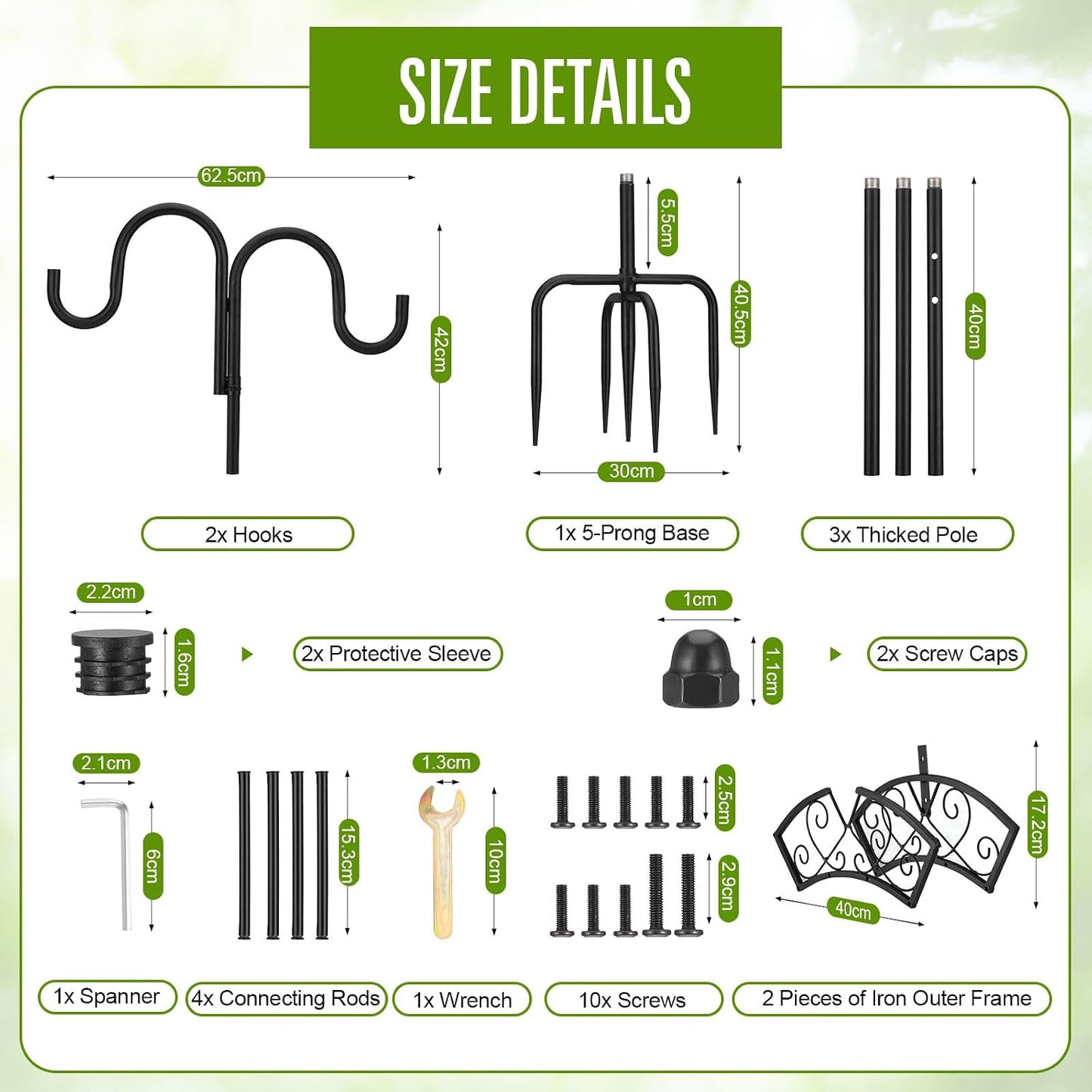 Garden Hose Holder, Upgraded Water Hose Holder, 2-in-1 Heavy Duty Hose Stand, 88Inch Freestanding Hose Hanger, Detachable Garden Hose Storage Rack with Adjustable Shepherds Hooks, Bird Feeder Pole