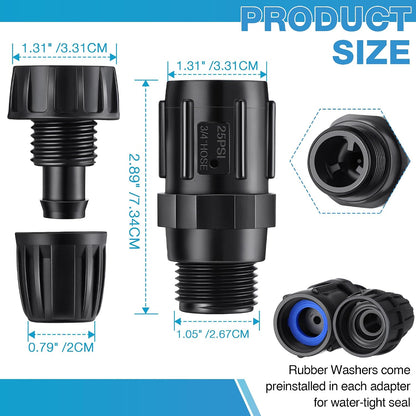 8 Pcs 25 PSI Drip Irrigation Pressure Regulator Adapter Kit