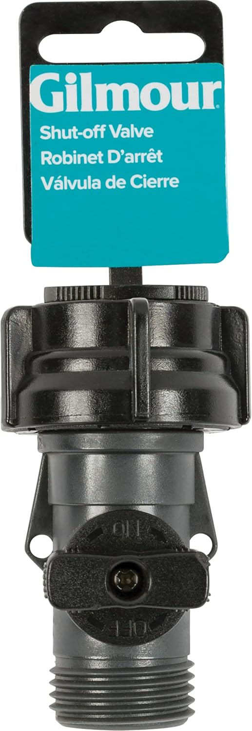 Full Flow Garden Hose Shut Off Valve, Rust Proof Single Water Shut Off Valve, Gray