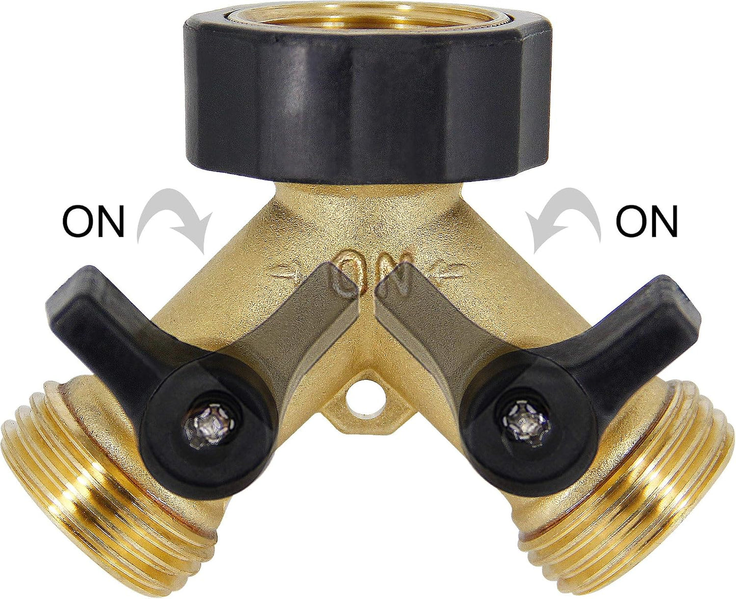 2 Way Brass Hose Splitter, 3/4" Brass Hose Connectors, Y Connector Garden Hose Adapter Connector, 1 Pack