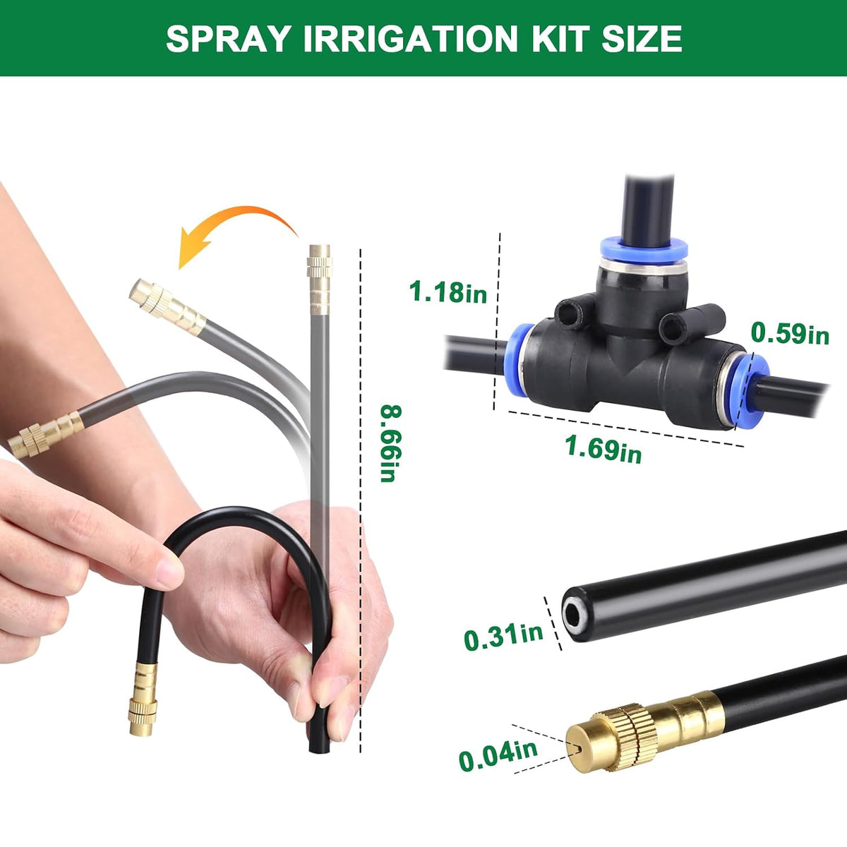 Drip Irrigation System, 2026-Upgrade 100Ft 1/4" Garden Watering System with 24 Pcs 360° Adjustable Copper Nozzles, DIY Kit for Garden, Lawn, Greenhouse, Raised Beds & Outdoor Plants