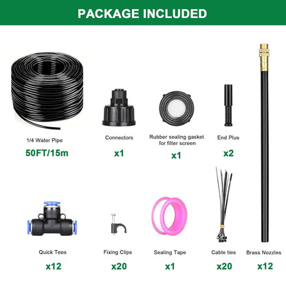 Drip Irrigation System, 2026-Upgrade 100Ft 1/4" Garden Watering System with 24 Pcs 360° Adjustable Copper Nozzles, DIY Kit for Garden, Lawn, Greenhouse, Raised Beds & Outdoor Plants