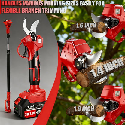4-in-1 Cordless Pole Saws for Tree Trimming Kit:8 Inch Mini Chainsaw, Electric Pruning Shears,16ft Extendable Pole, 2×4.0Ah Batteries&Pole Saw Battery Powered Tree Trimmer Limb Branch Cutter Pruner