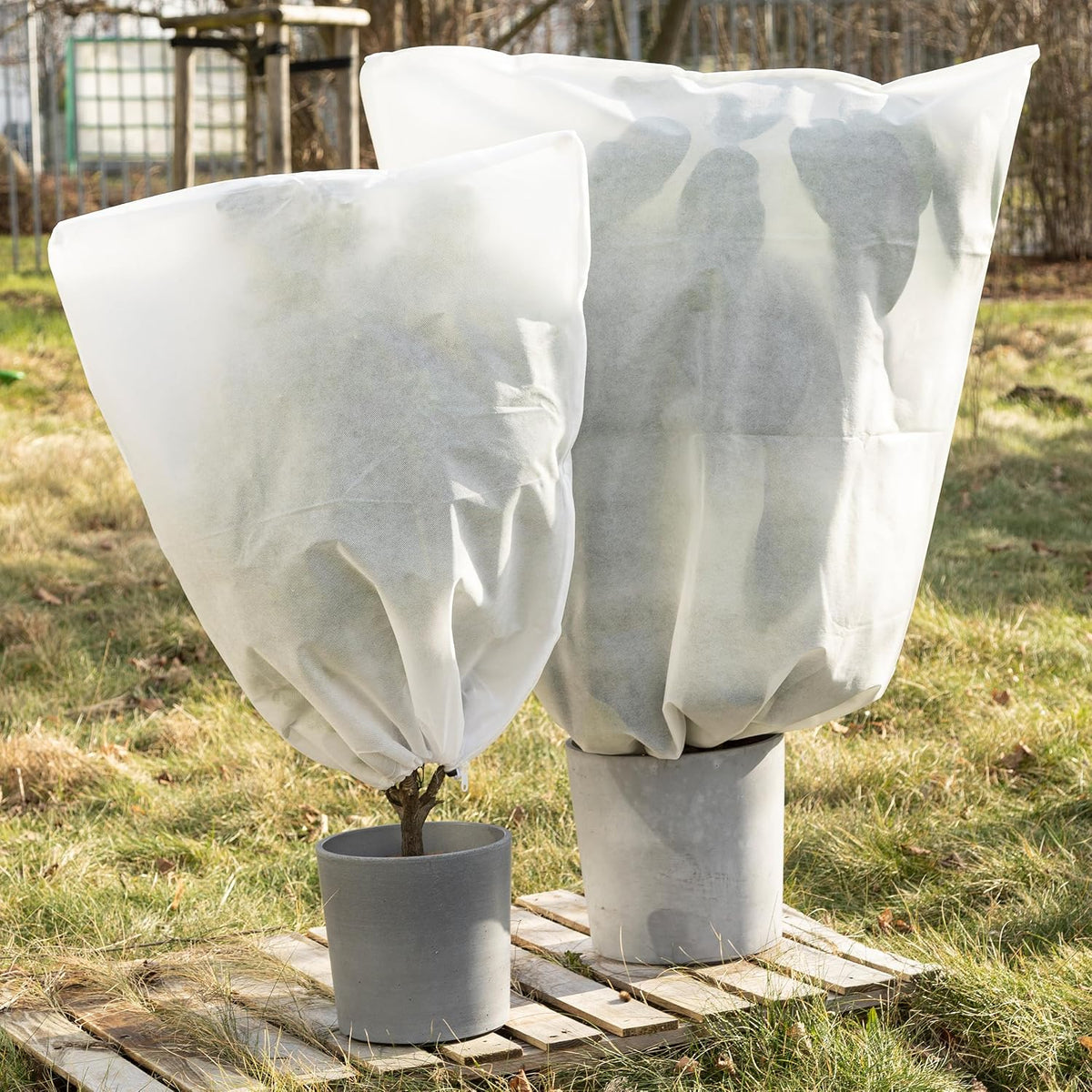 OwnGrown Plant Covers for Winter Protection : 2 Winter Plant Protection Cover for Garden Plants – 39x31in Translucent Plant Freeze Protection Cover – Plant Protection from Frost Frost Protection