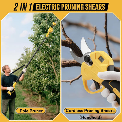 2 IN 1 Electric Pruning Shears with Pole for Dewalt 20V Max Battery