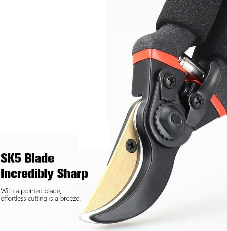8 Inch Bypass Pruning Shears for Gardening, Heavy Duty Ultra Sharp Garden Shears with Ergonomic Non-Slip Grip, Precision-Crafted Hand Pruners for Roses, Branches, Flowers and Trimming