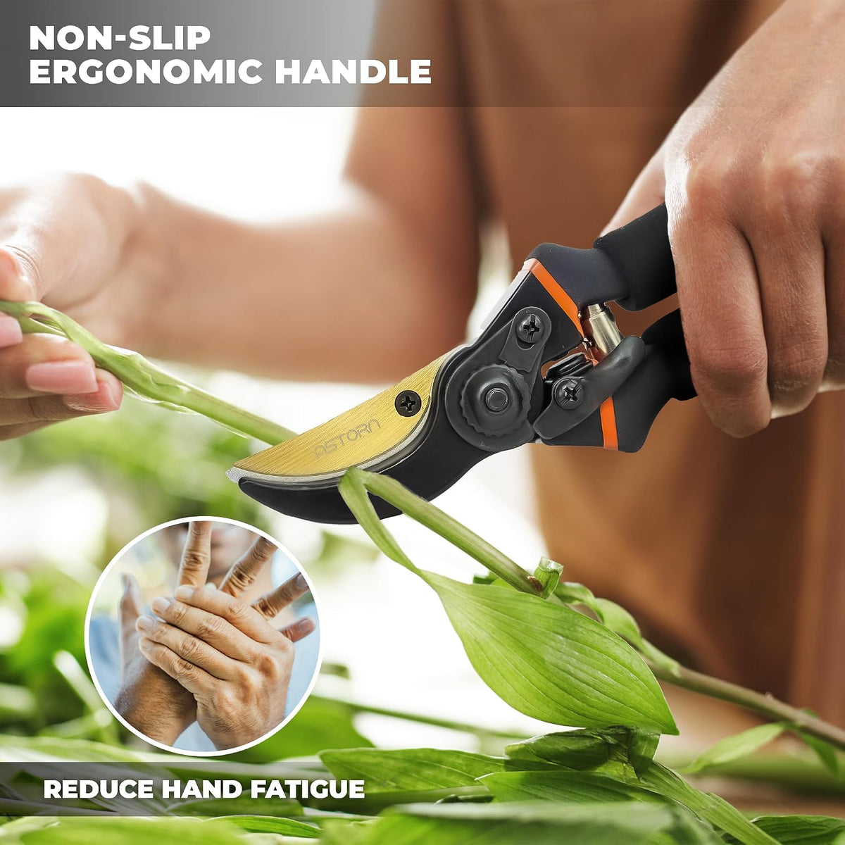 8 Inch Bypass Pruning Shears for Gardening, Heavy Duty Ultra Sharp Garden Shears with Ergonomic Non-Slip Grip, Precision-Crafted Hand Pruners for Roses, Branches, Flowers and Trimming