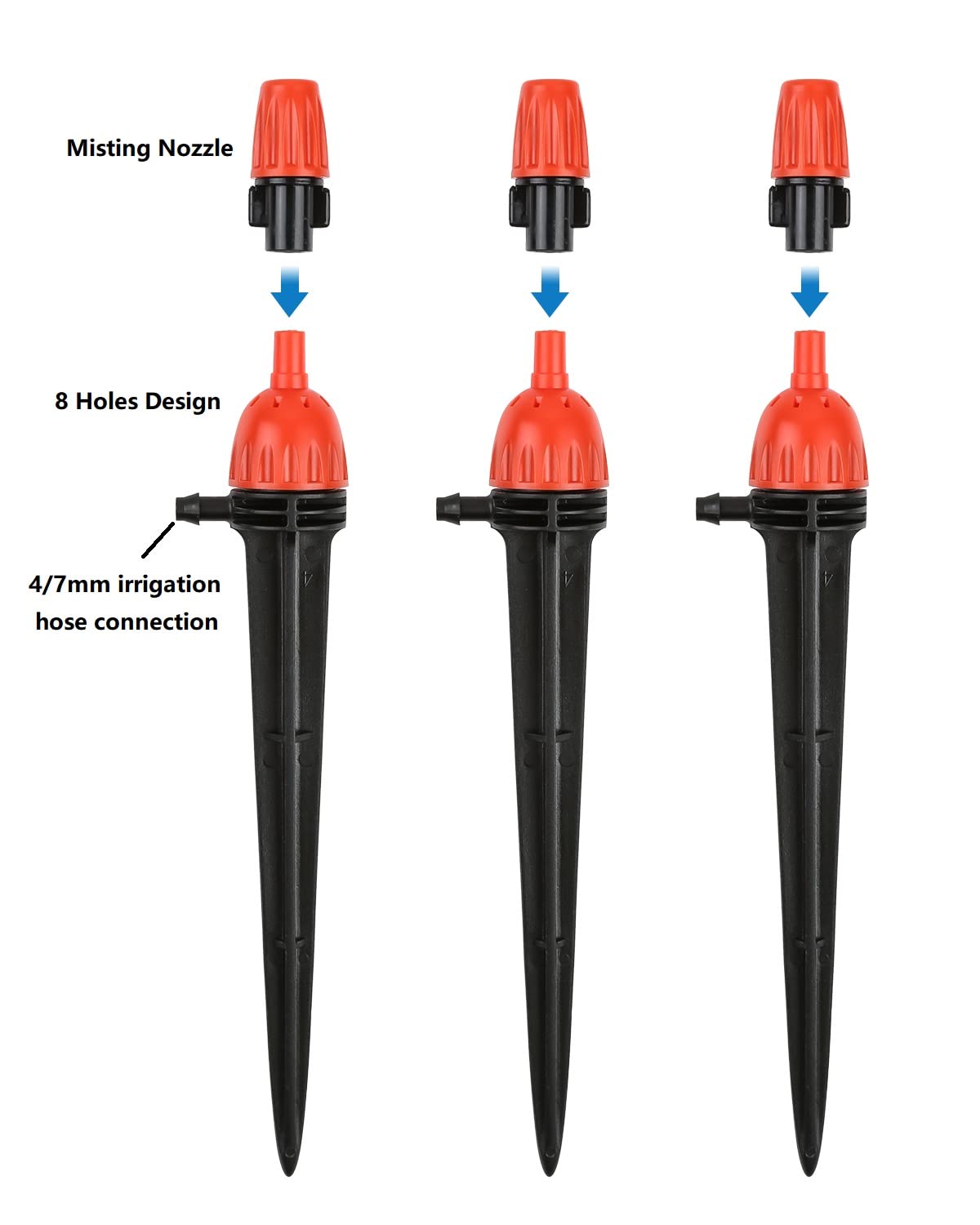 25pcs 1/4" Drip Irrigation Emitters for Garden Drip Irrigation System