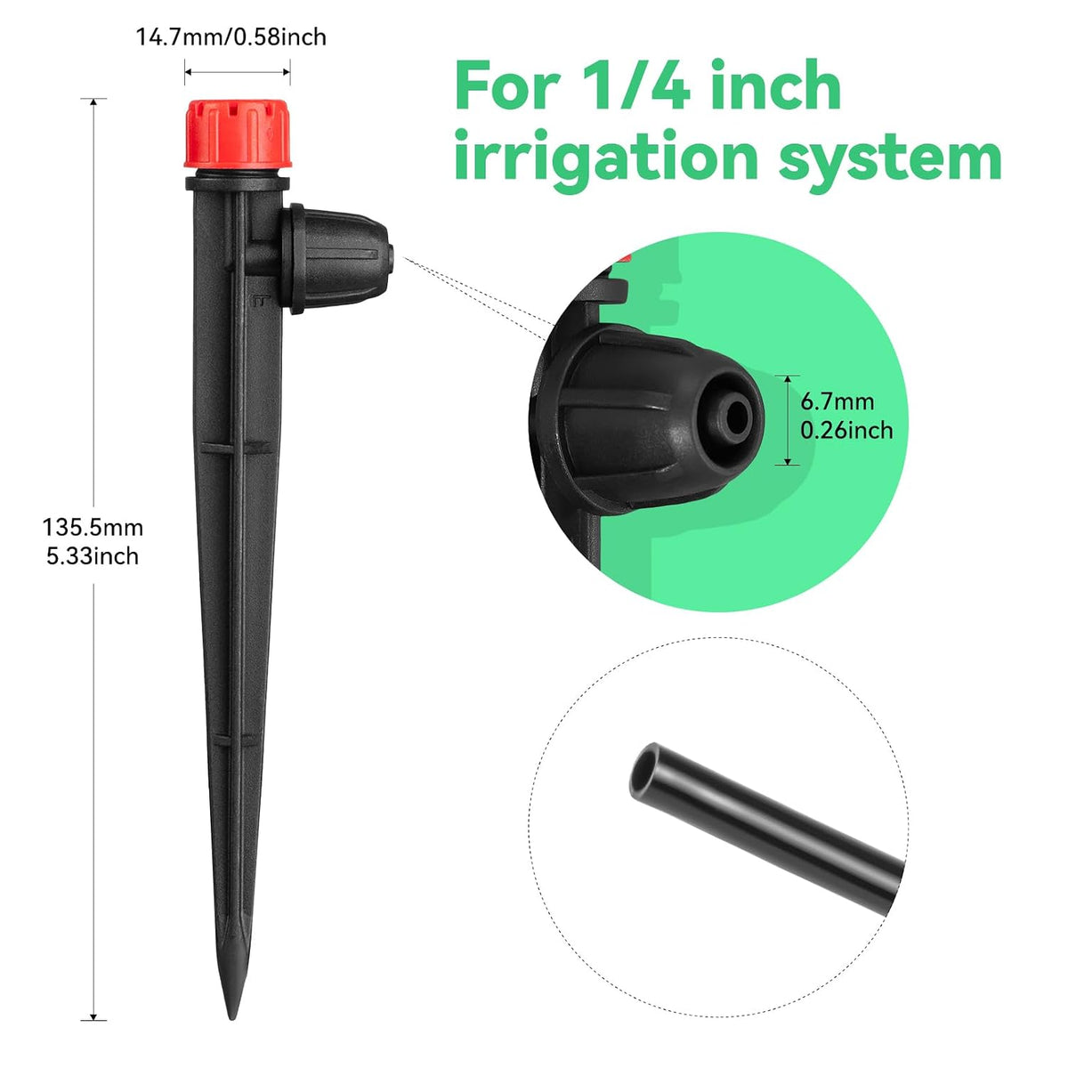 25pcs 1/4" Drip Irrigation Emitters for Garden Drip Irrigation System
