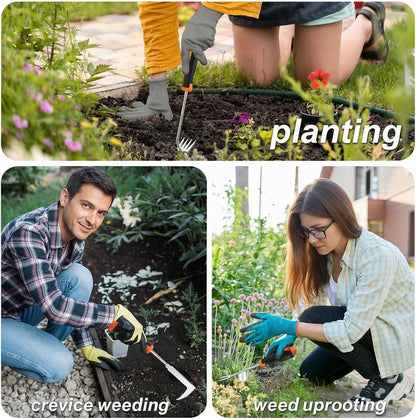 3 Pack Weed Puller Tool Set, Stainless Steel Weeding Tools for Gardening