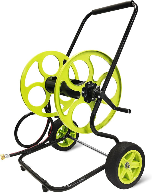 Garden Hose Reel Cart 400FT, Heavy Duty 10" Wheels for 5/8" Hose