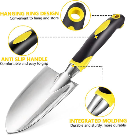 3 Pcs Heavy Duty Garden Tool Set, Garden Shovel Trowel, Weeding Hand Rake