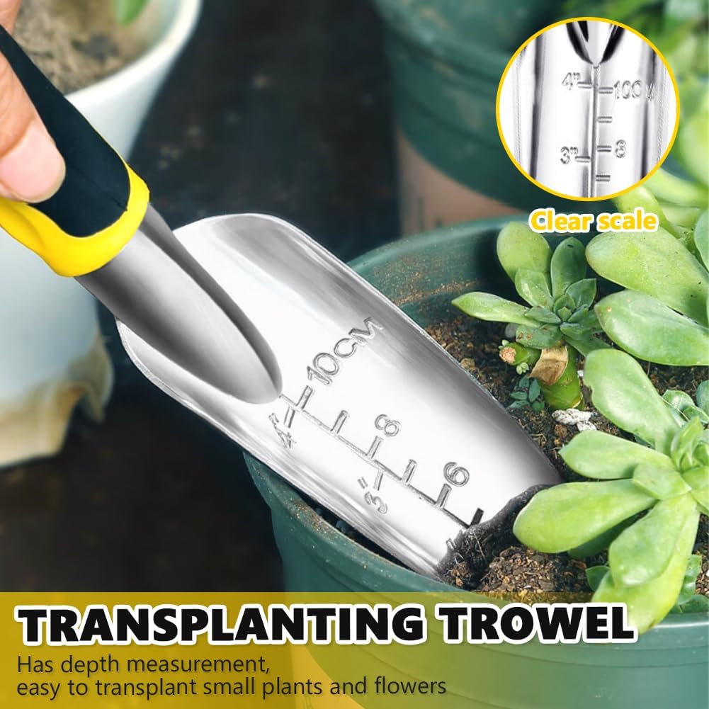 3 Pcs Heavy Duty Garden Tool Set, Garden Shovel Trowel, Weeding Hand Rake
