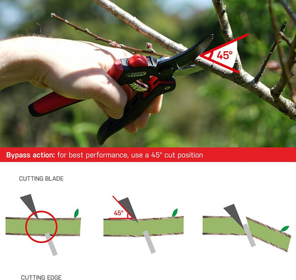 39000 Heavy Duty Adjustable Anvil Pruning Shears for Gardening, Hand Pruners, Stem Cutter, Branch Trimmer, Garden Clippers