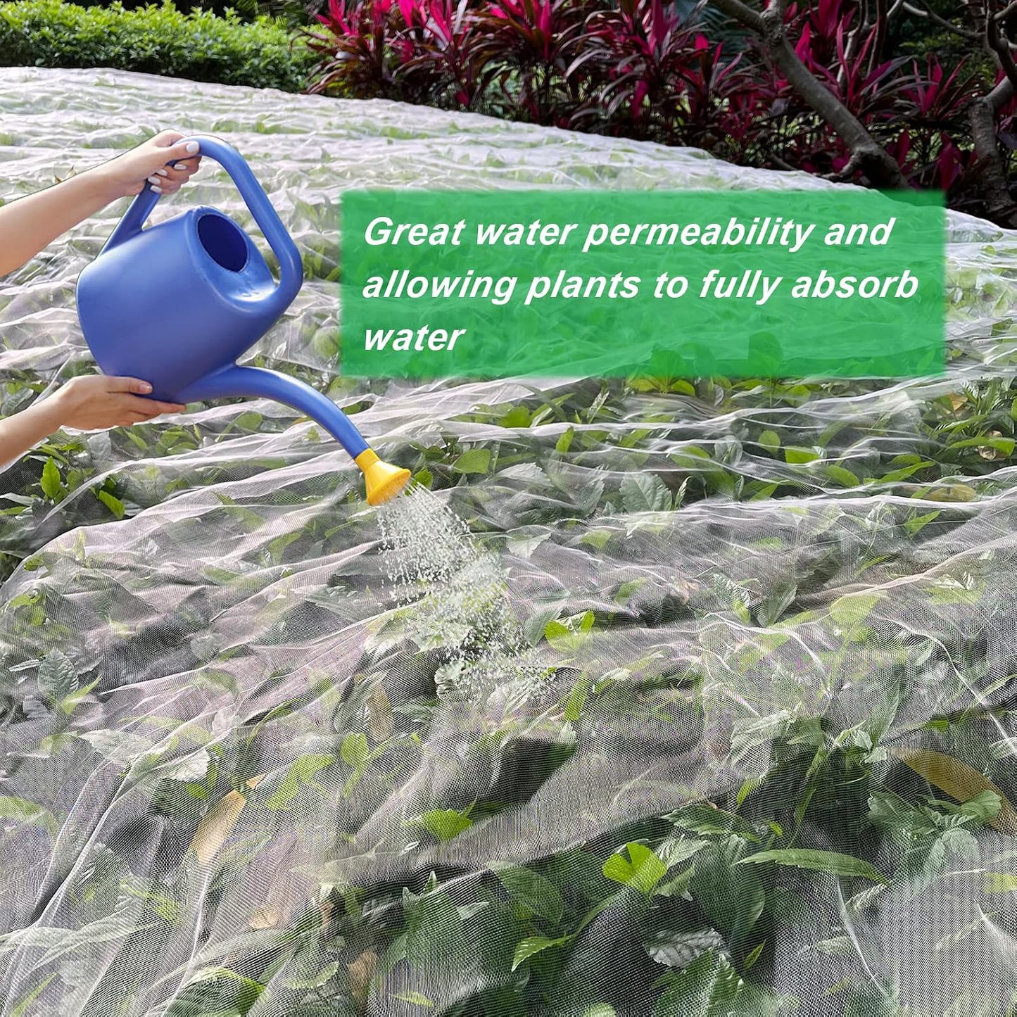 2 Pack 10X43FT Garden Netting for Raised Beds, Ultra Fine Insect Netting for Vegetable Flowers Fruits Greenhouse Crops, Garden Mesh Plant Cover Row Cover Barrier Protection Net for Birds