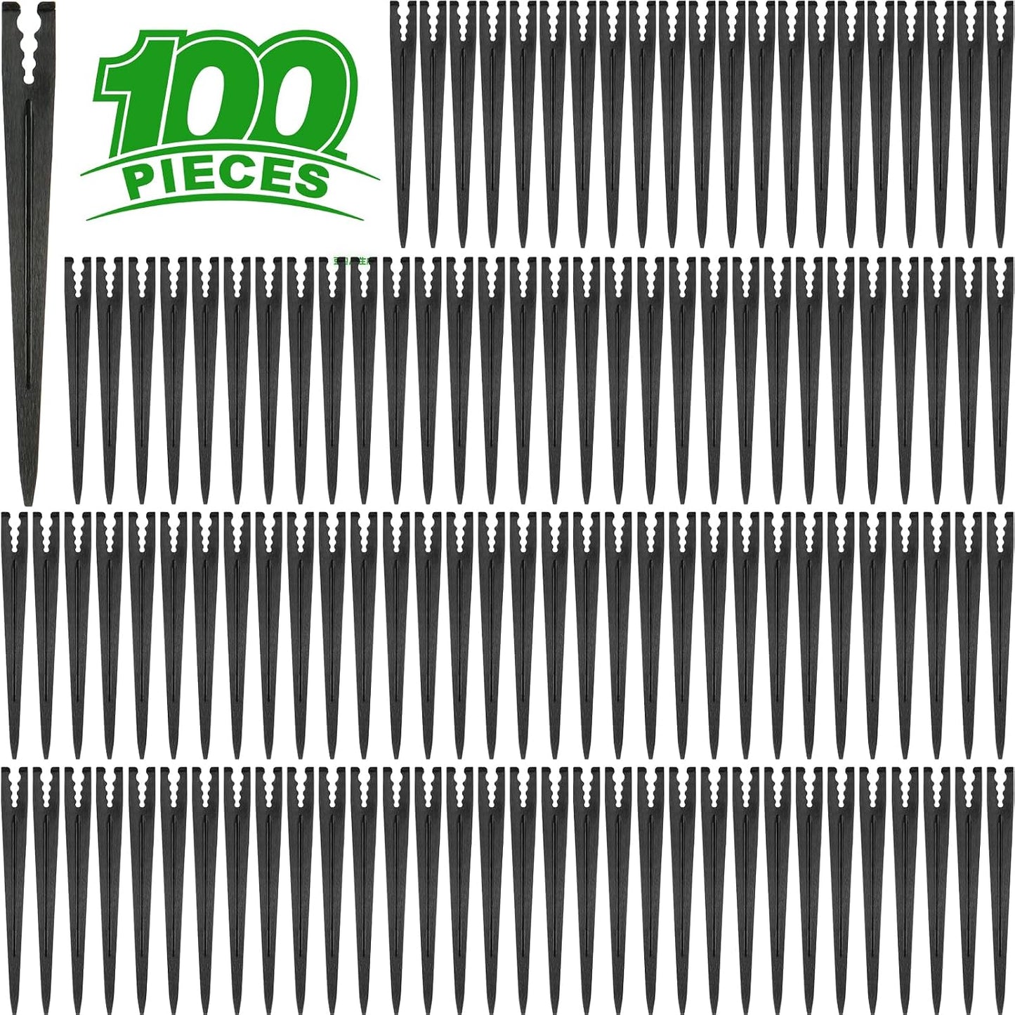 100 Pieces Drip Irrigation Support Stakes for 1/4 Inch Tubing, Plastic 1/4'' Drip Tube Holder Stakes for Irrigation Hose Emitter Support Garden Greenhouse Drip Supplies, 5.6-Inch Long