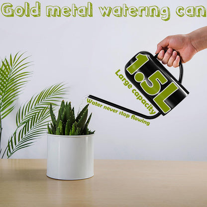Watering Can Indoor Outdoor Plants, 50oz/1500ml Garden Long Spout Watering Cans, Stainless Steel Plants Watering Can Pot for Indoor House Plants Bonsai Flower Decorative