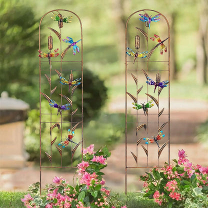 Set of 2 Butterfly Metal Garden Trellis for Climbing Plants, Decorative Vegetables Flowers Vine Trellis for Outdoor Patio 60'' H x 11'' W