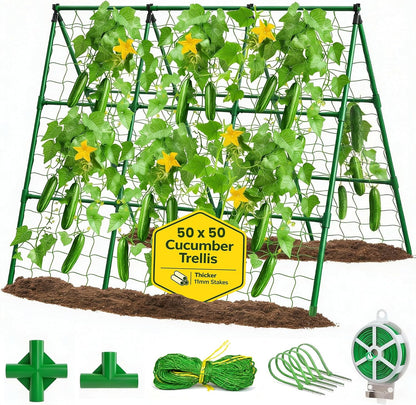 50x50 Cucumber Trellis for Raised Bed- A Frame Vegetable Garden Trellis