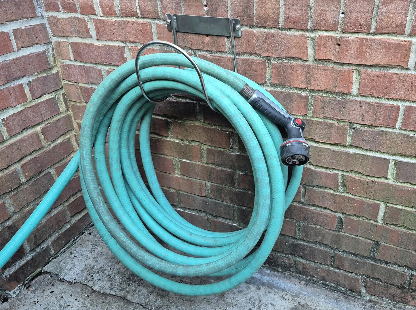 Norsk Designs Heavy Duty Stainless Steel Wall Mount Hose/Utility Hanger, 8x8 Inch with 7 Inch Standoff, 8mm Diameter 304 Grade Steel, Garden and Air Hose Storage