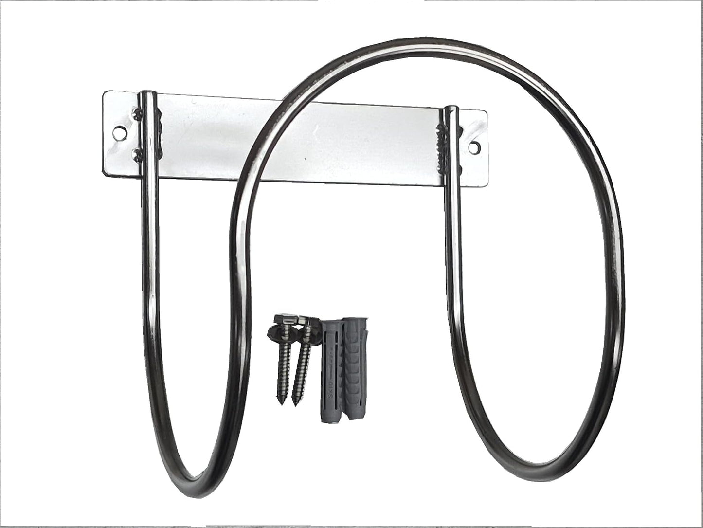 Norsk Designs Heavy Duty Stainless Steel Wall Mount Hose/Utility Hanger, 8x8 Inch with 7 Inch Standoff, 8mm Diameter 304 Grade Steel, Garden and Air Hose Storage