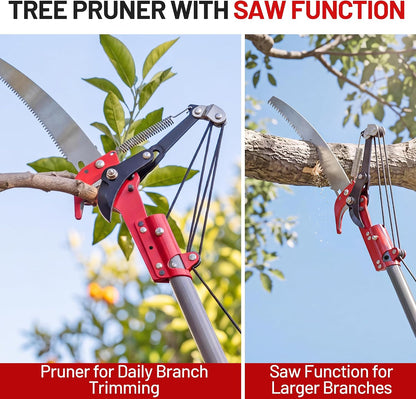 Suchtale Pole Saw for Tree Trimming, 2-in-1 Manual Tree Pruner with Saw