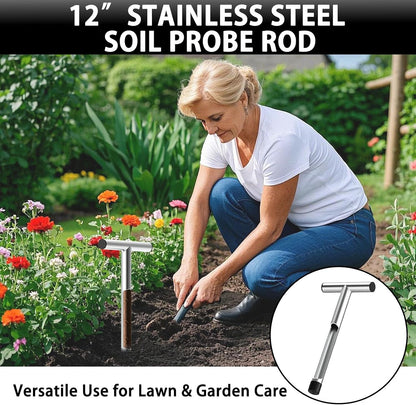 12 Inch Stainless Steel Soil Sampler Probe T-Style Handle