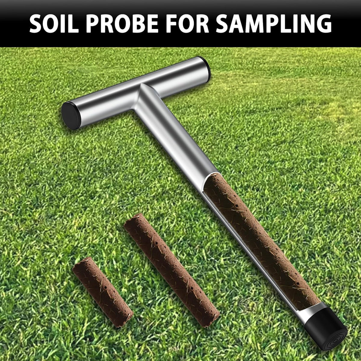 12 Inch Stainless Steel Soil Sampler Probe T-Style Handle
