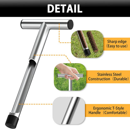 12 Inch Stainless Steel Soil Sampler Probe T-Style Handle