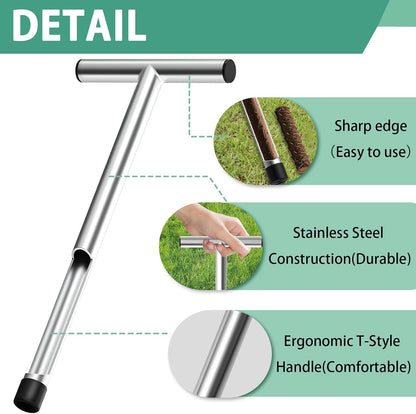 12 Inch Stainless Steel Soil Sampler Probe T-Style Handle