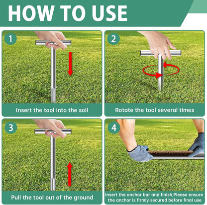 12 Inch Stainless Steel Soil Sampler Probe T-Style Handle