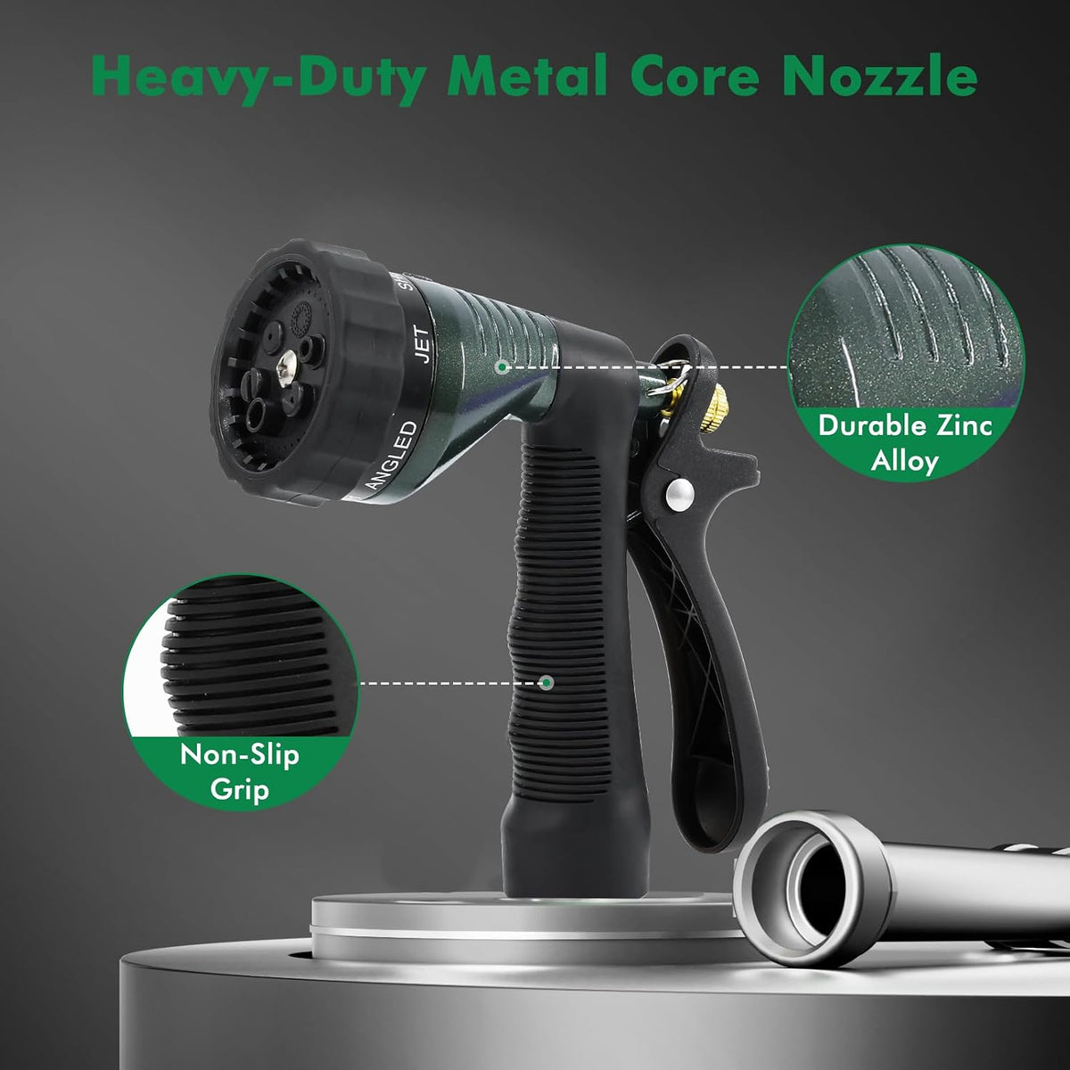 Garden Hose Nozzle Heavy Duty, Hose Spray Nozzle for Garden Hose
