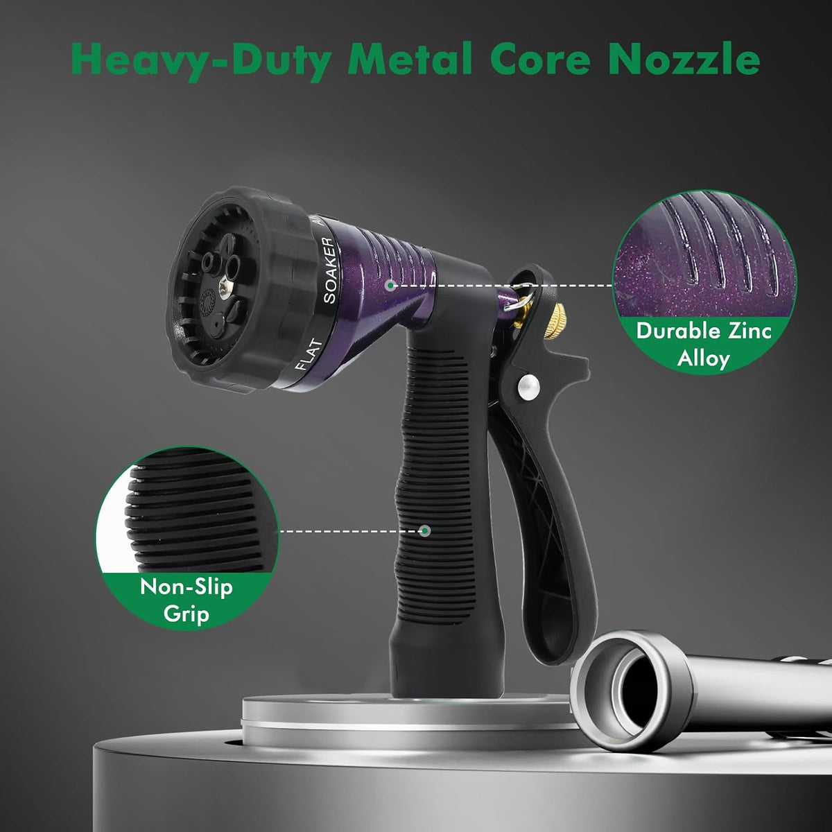 Garden Hose Nozzle Heavy Duty, Hose Spray Nozzle for Garden Hose