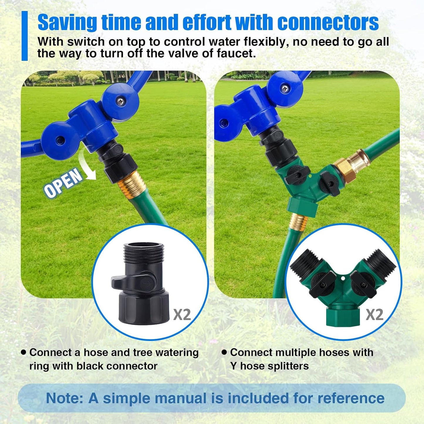 2 Pcs 11.8" 360° Ring Tree Water Sprinklers for Even Root Irrigation