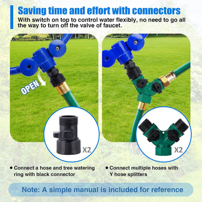 2 Pcs 11.8" 360° Ring Tree Water Sprinklers for Even Root Irrigation