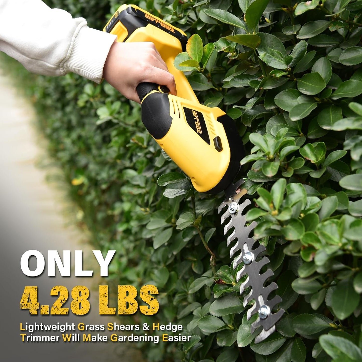 20V Cordless Grass Shear & Shrubbery Trimmer 2-in-1 Handheld Hedge Trimmer