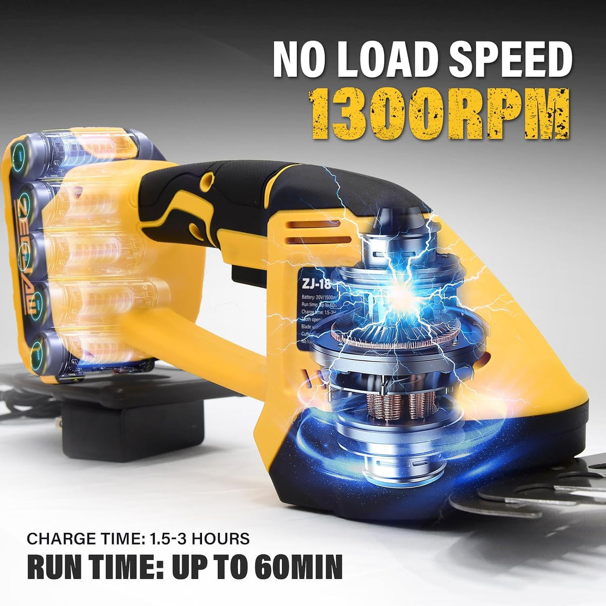 20V Cordless Grass Shear & Shrubbery Trimmer 2-in-1 Handheld Hedge Trimmer