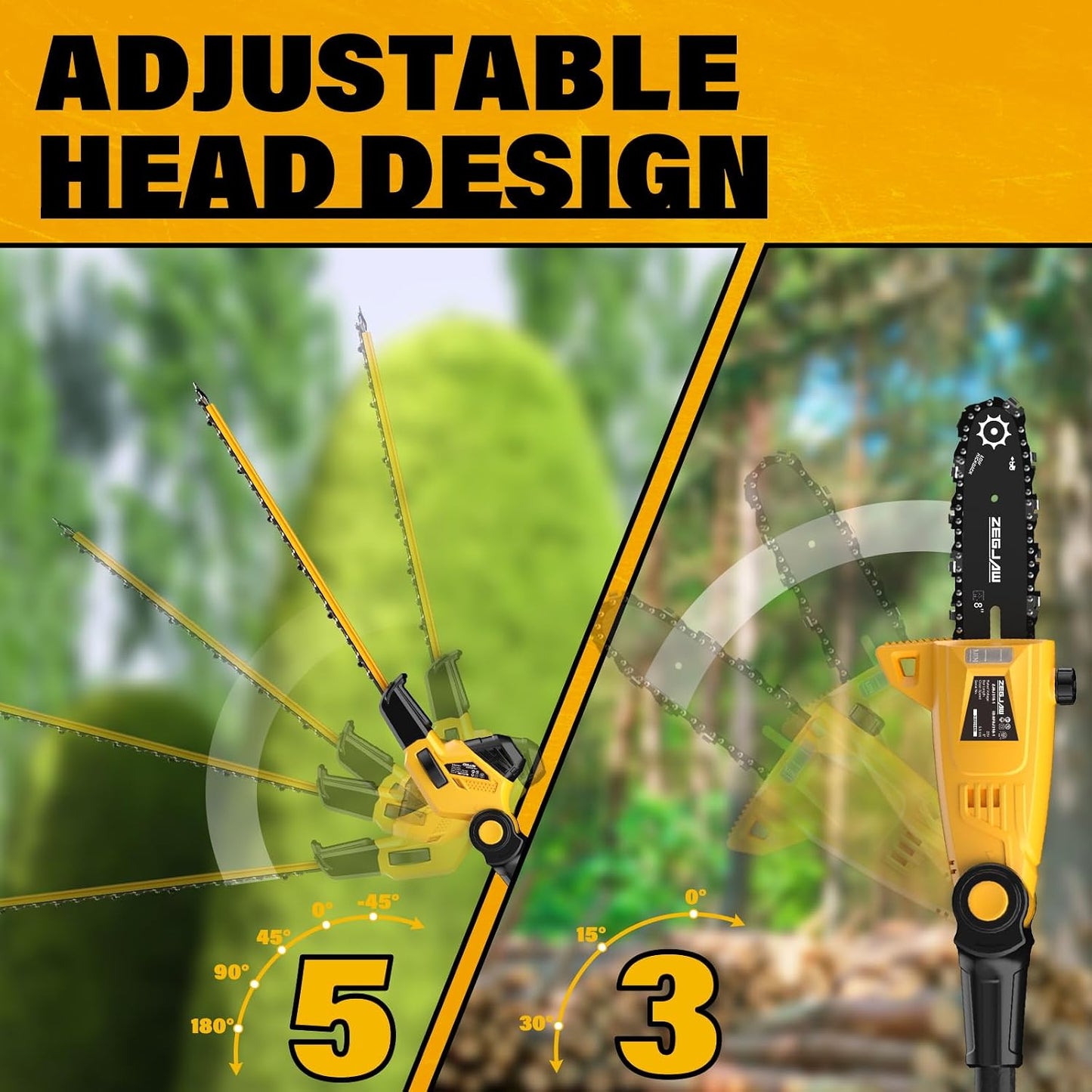20V Cordless Grass Shear & Shrubbery Trimmer 2-in-1 Handheld Hedge Trimmer