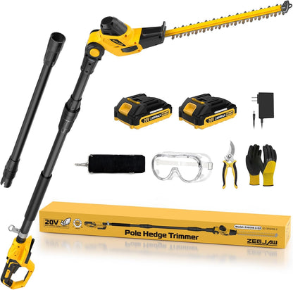 20V Cordless Grass Shear & Shrubbery Trimmer 2-in-1 Handheld Hedge Trimmer
