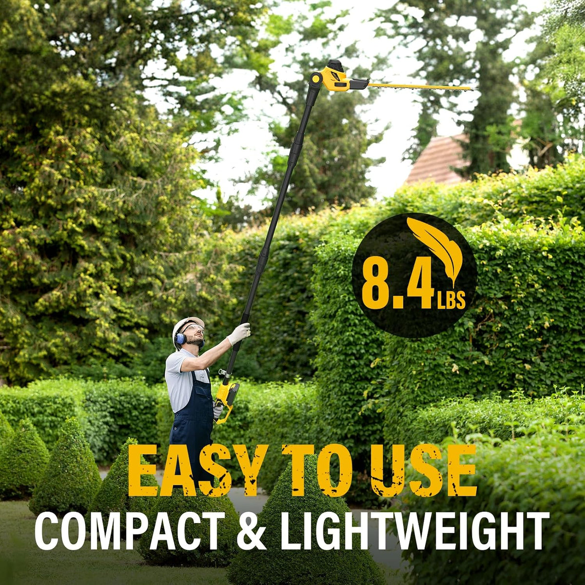 20V Cordless Grass Shear & Shrubbery Trimmer 2-in-1 Handheld Hedge Trimmer