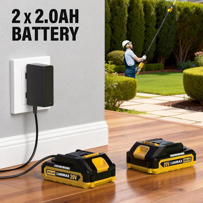 20V Cordless Grass Shear & Shrubbery Trimmer 2-in-1 Handheld Hedge Trimmer